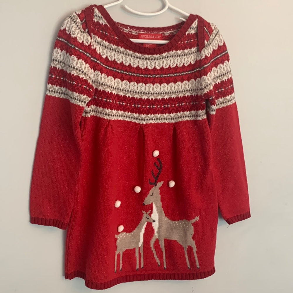 Jingles & Joy Girls Knit Dress Size 5-6